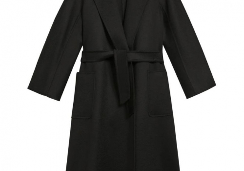 Черное пальто с поясом Max Mara Ludmilla