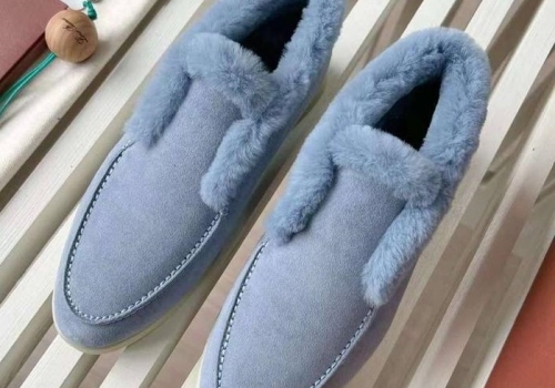 Женские зимние голубые ботинки Loro Piana Open Walk