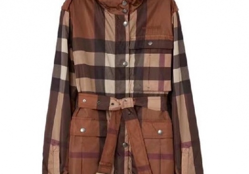 Женская куртка с капюшоном Burberry коричневая