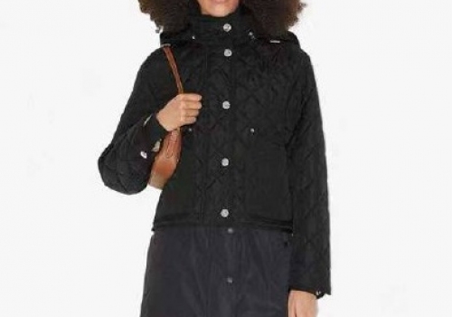 Женская черная короткая куртка Burberry