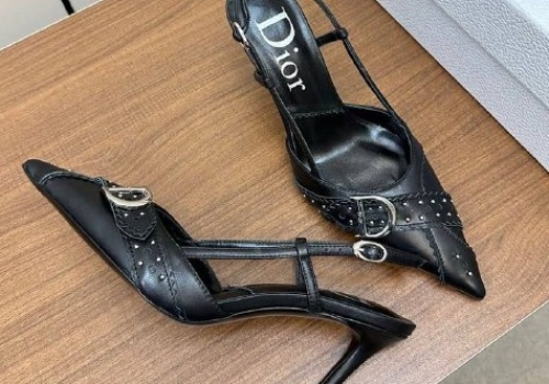 Женские черные босоножки Christian Dior на каблуке