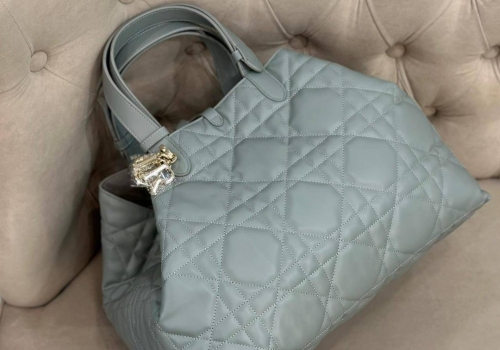 Женская кожаная сумка Christian Dior Toujours серая
