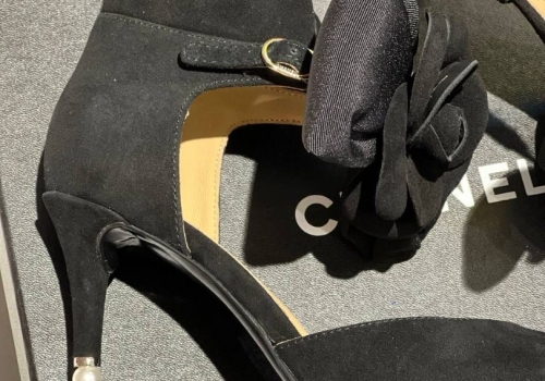 Черные замшевые туфли Chanel
