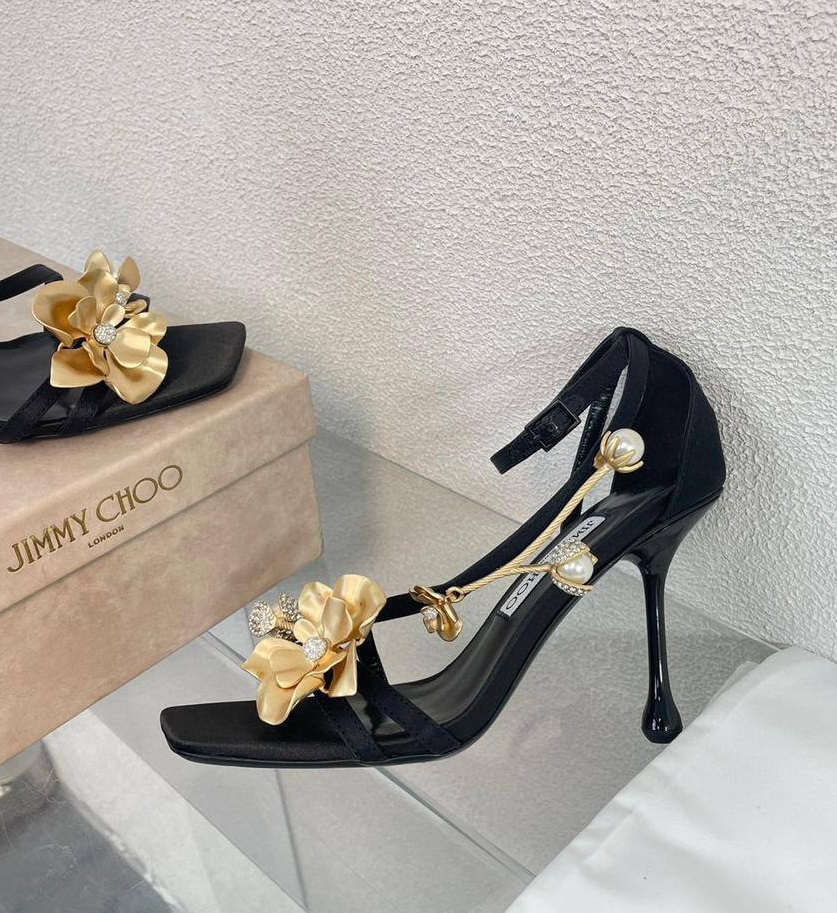 Черные босоножки Jimmy Choo на высоком каблуке