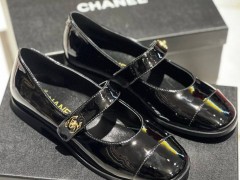 Черные кожаные балетки Chanel