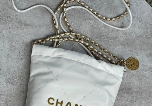 Белая сумка Chanel 22 Mini