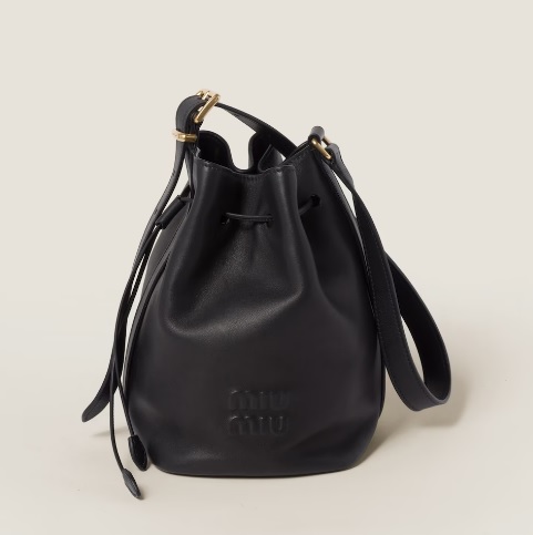 Женская кожаная сумка Miu Miu Bucket черная