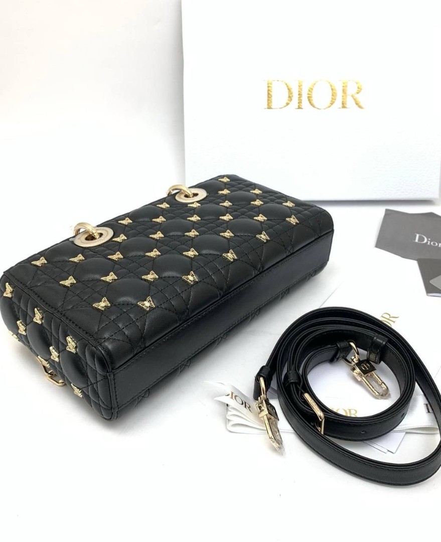 Женская черная сумка Christian Dior Lady D-Joy Medium
