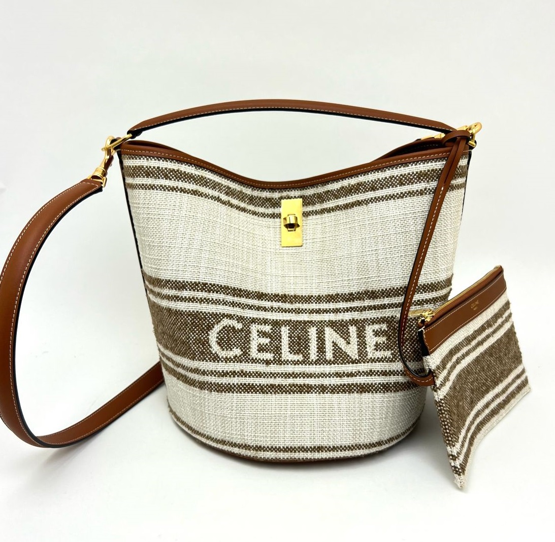 Женская сумка из текстиля Celine Cabas Bucket 16 Bag
