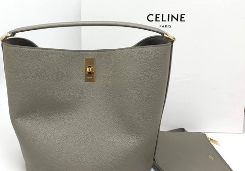 Женская сумка из кожи Celine Cabas Bucket 16 Bag