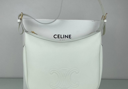 Женская кожаная сумка Celine Сuir Triomphe белая