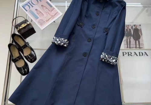 Женский синий тренч Christian Dior