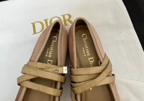 Бежевые женские балетки Christian Dior