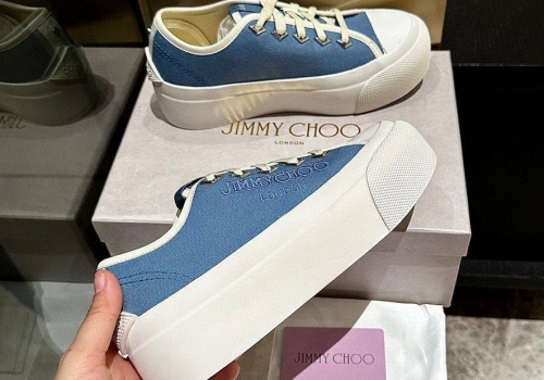 Женские голубые кеды Jimmy Choo