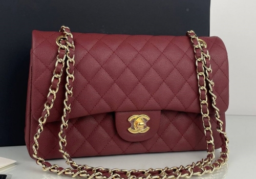 Кожаная бордовая сумка Chanel 11.12 Medium Classic Flap Bag