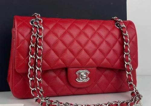 Кожаная красная сумка Chanel 11.12 Medium Classic Flap Bag