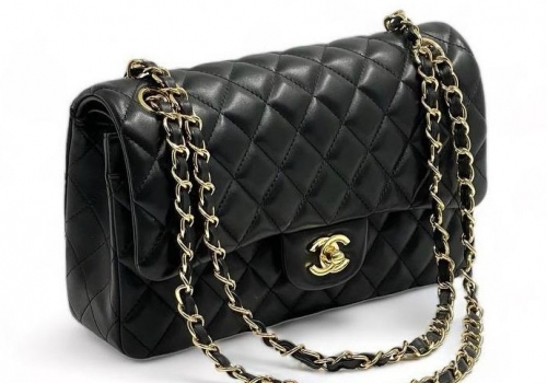 Кожаная сумка Chanel 11.12 Medium Classic Flap Bag черная