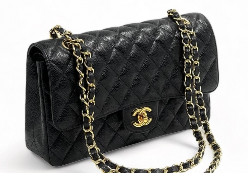 Кожаная сумка Chanel 11.12 Medium Classic черная Flap Bag