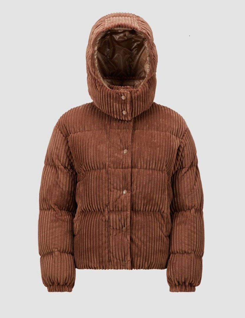 Женский коричневый короткий пуховик Moncler