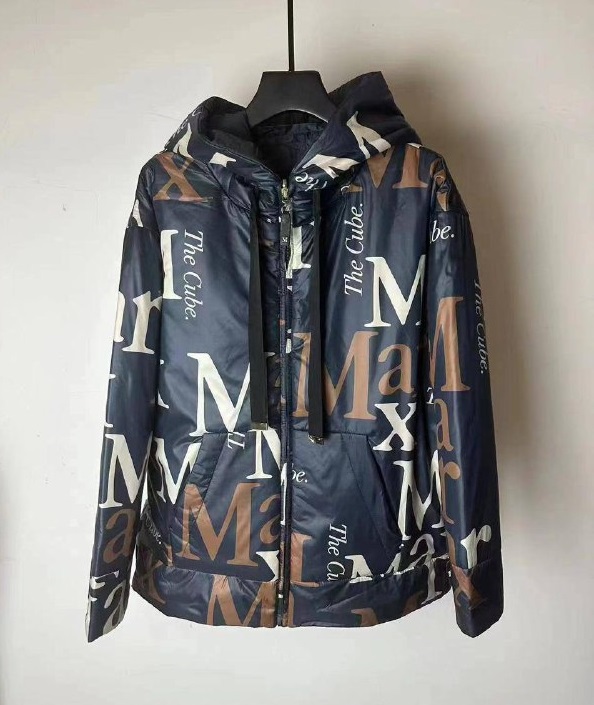 Женский синий двусторонний пуховик Max Mara