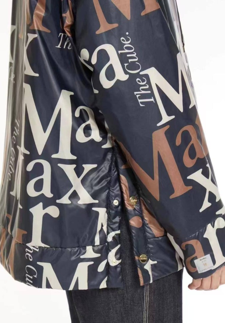 Женский синий двусторонний пуховик Max Mara