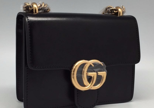 Женская сумка Gucci черные с золотой пряжкой