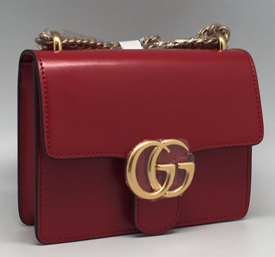 Женская красная кожаная сумка Gucci