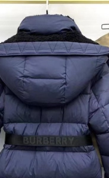 Женское пуховое пальто Burberry синее