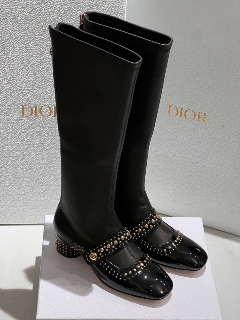 Женские черные сапоги Christian Dior