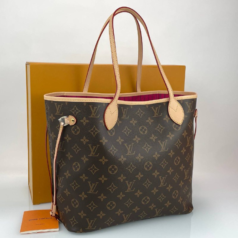 Женская сумка-тоут Louis Vuitton NeverFull ММ коричневая канва