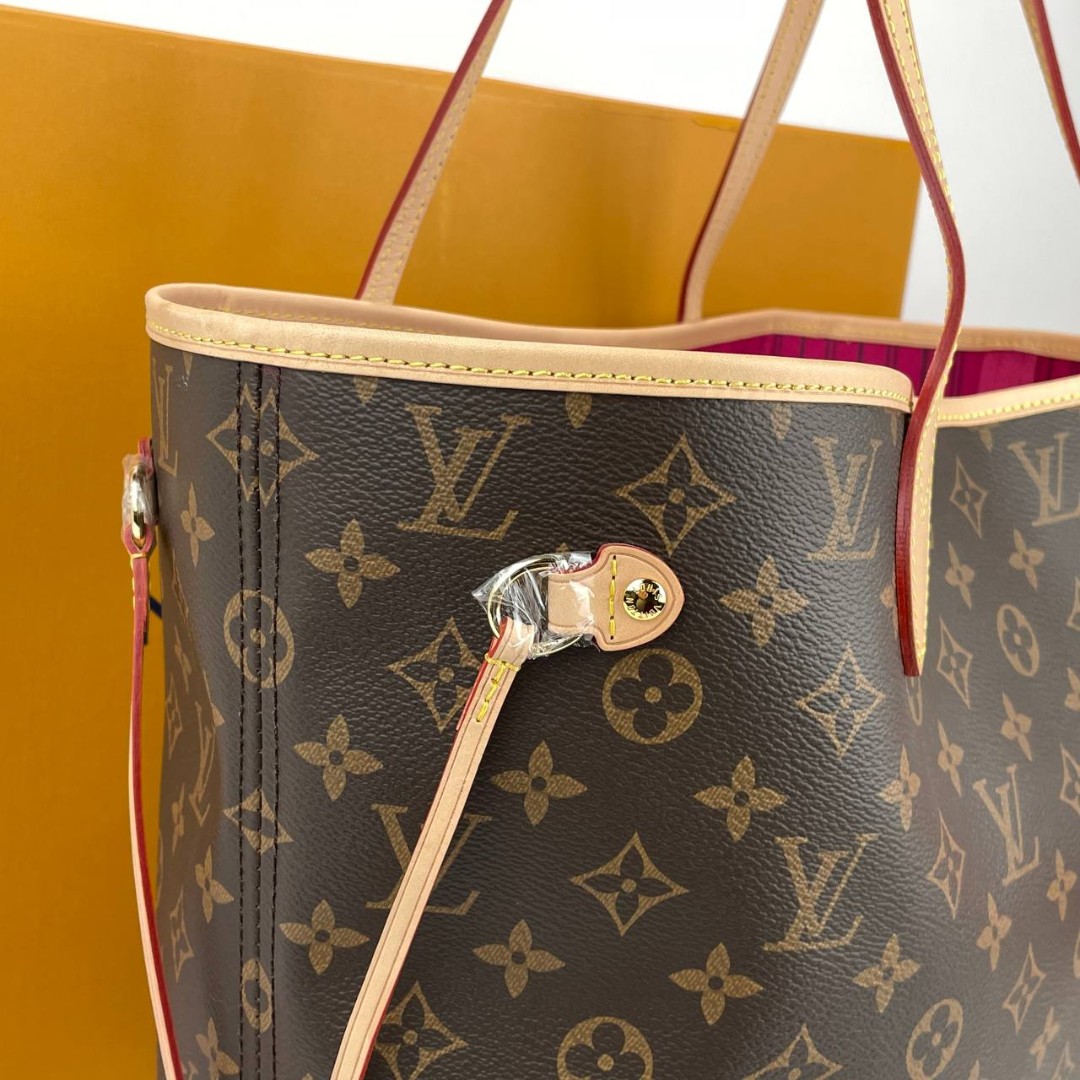 Женская сумка-тоут Louis Vuitton NeverFull ММ коричневая канва