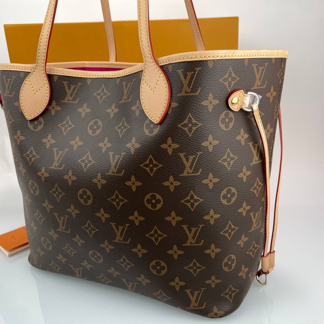 Женская сумка-тоут Louis Vuitton NeverFull ММ коричневая канва