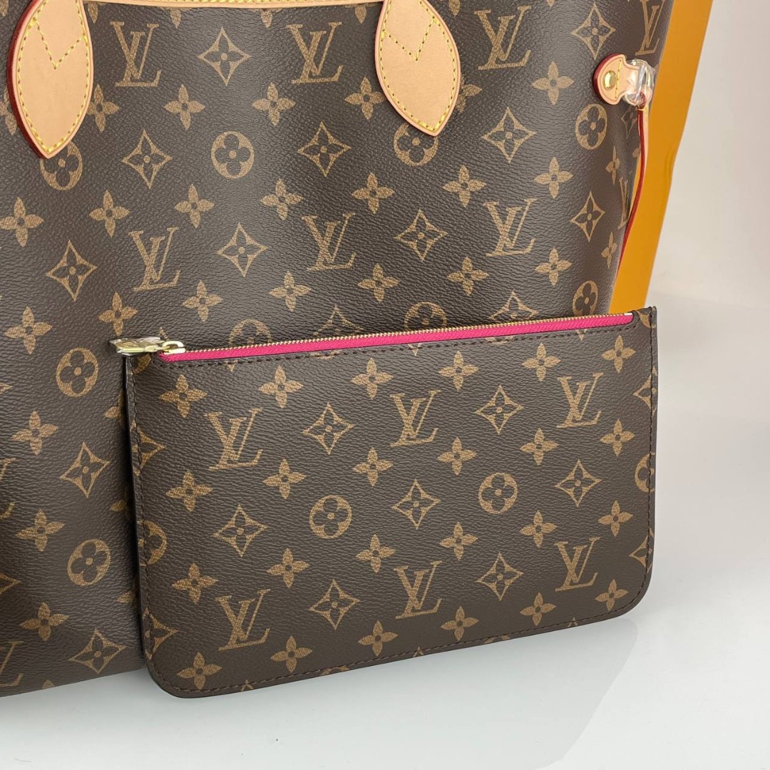 Женская сумка-тоут Louis Vuitton NeverFull ММ коричневая канва