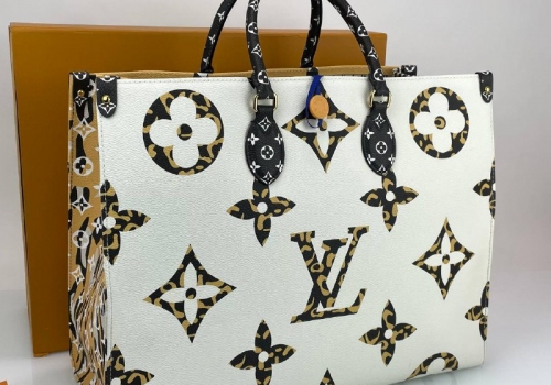 Женская сумка Louis Vuitton Onthego GM белая с желтым