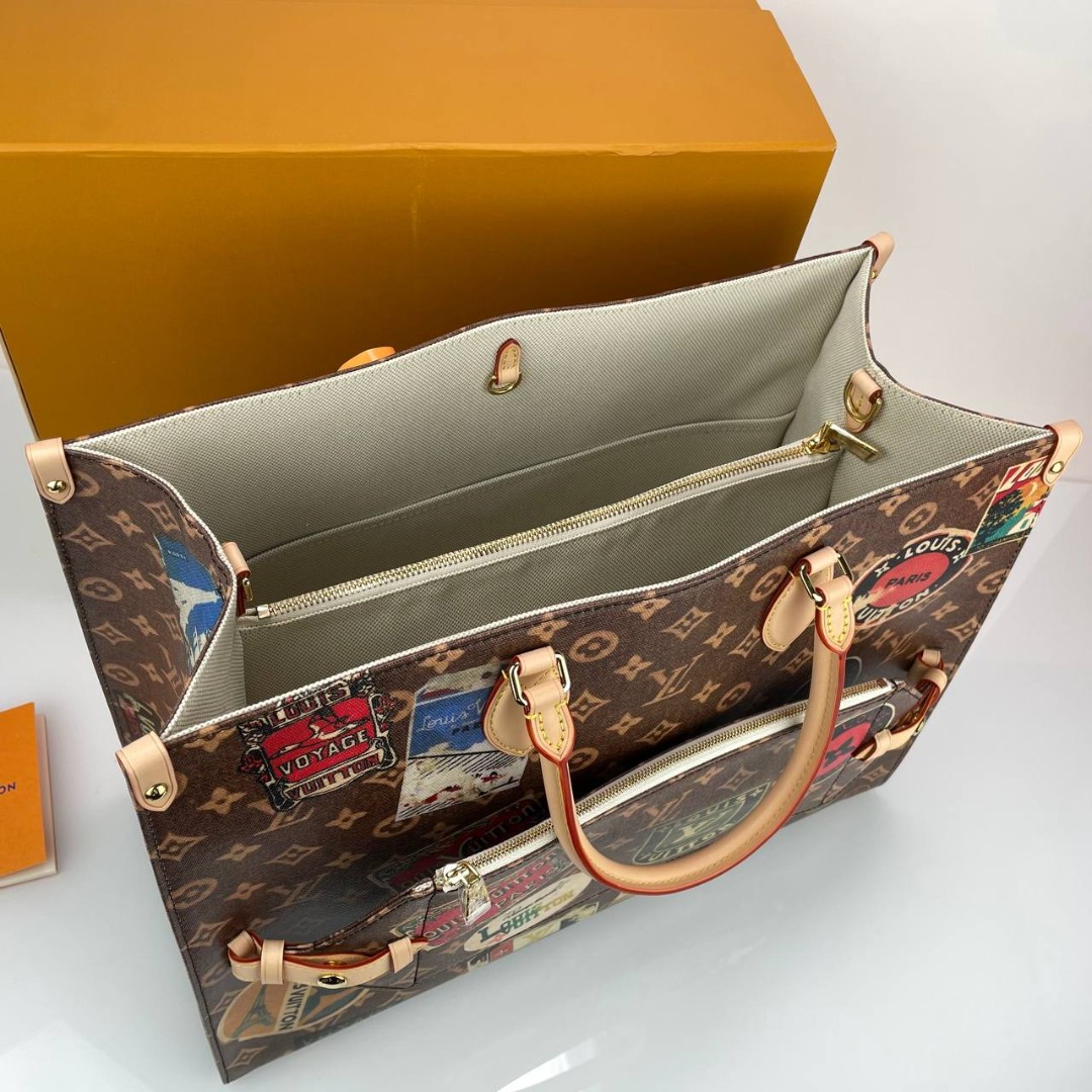 Женская сумка Louis Vuitton Onthego GM коричневая канва