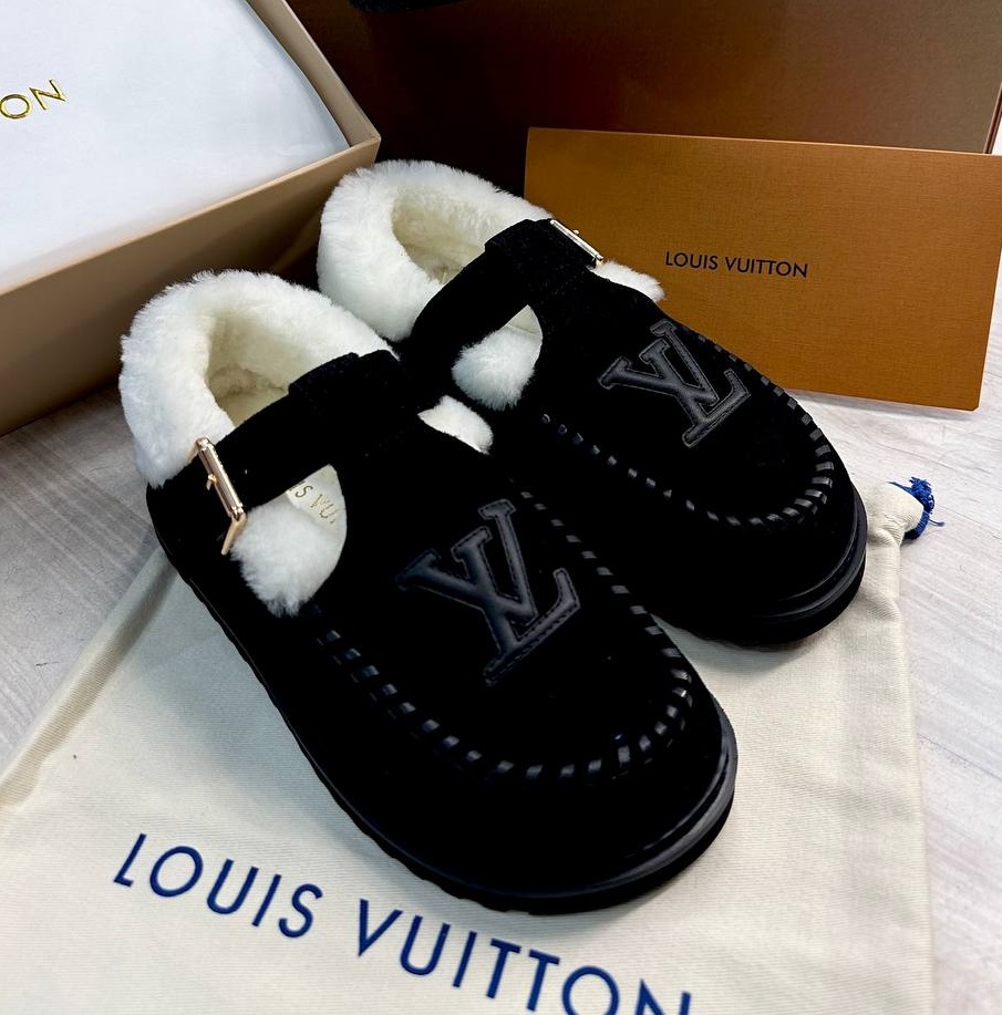 Женские зимние черные туфли Louis Vuitton Colorado Comfort