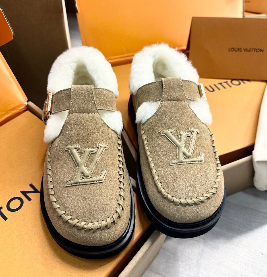 Женские зимние бежевые туфли Louis Vuitton Colorado Comfort