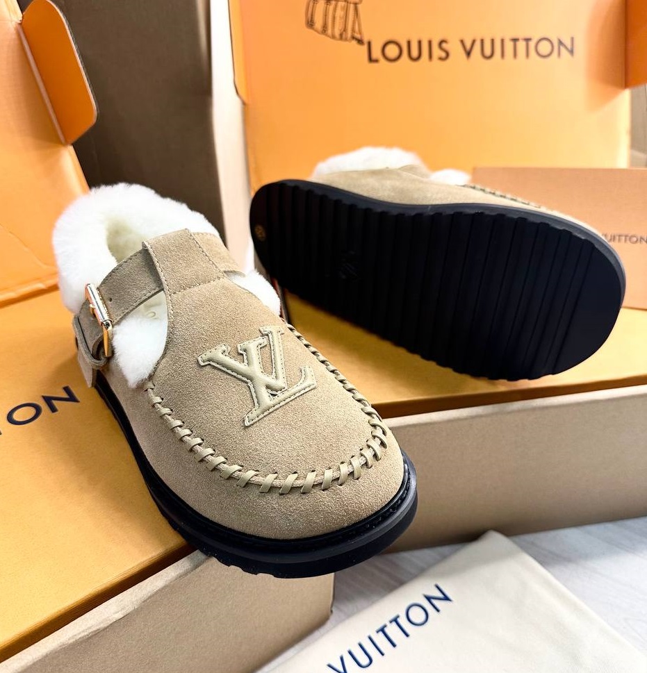 Женские зимние бежевые туфли Louis Vuitton Colorado Comfort