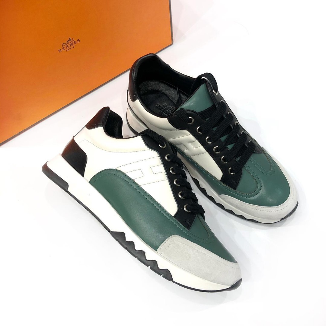 Женские летние кроссовки Hermes Sneakers зеленые
