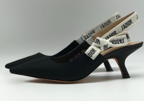 Женские туфли Christian Dior черные с открытой пяткой