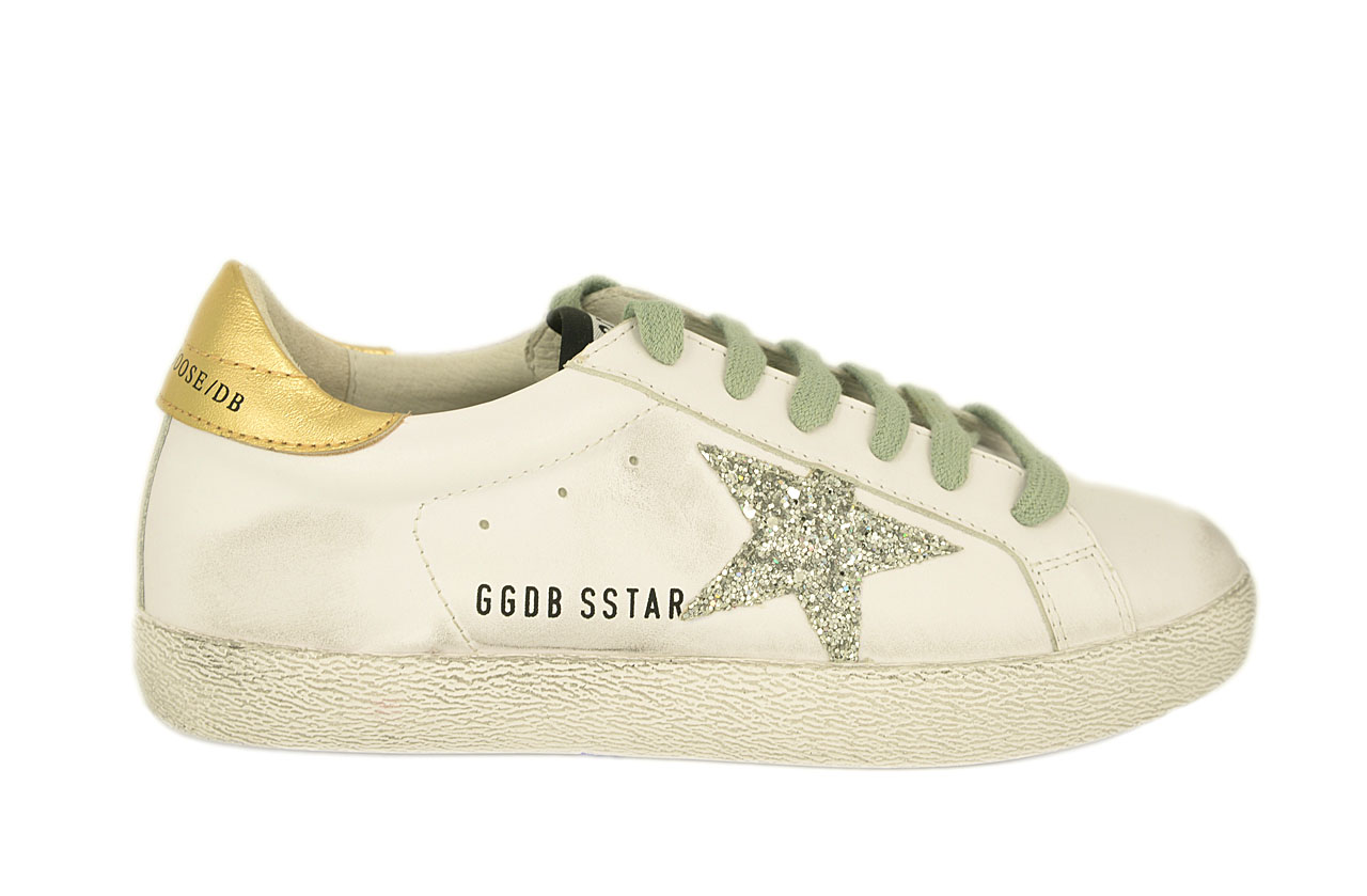 Кеды Golden Goose Deluxe Brand белые с золотым