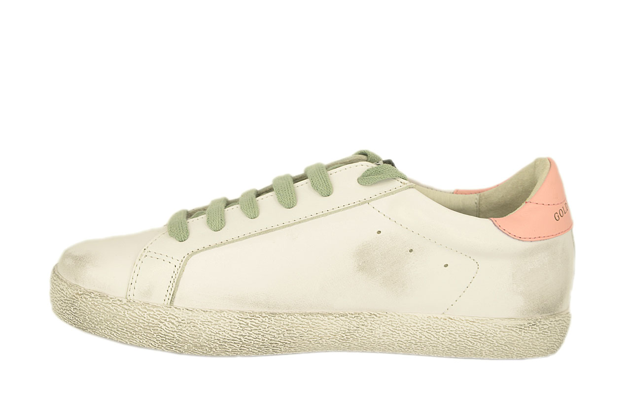 Кеды Golden Goose Deluxe Brand белые с розовым