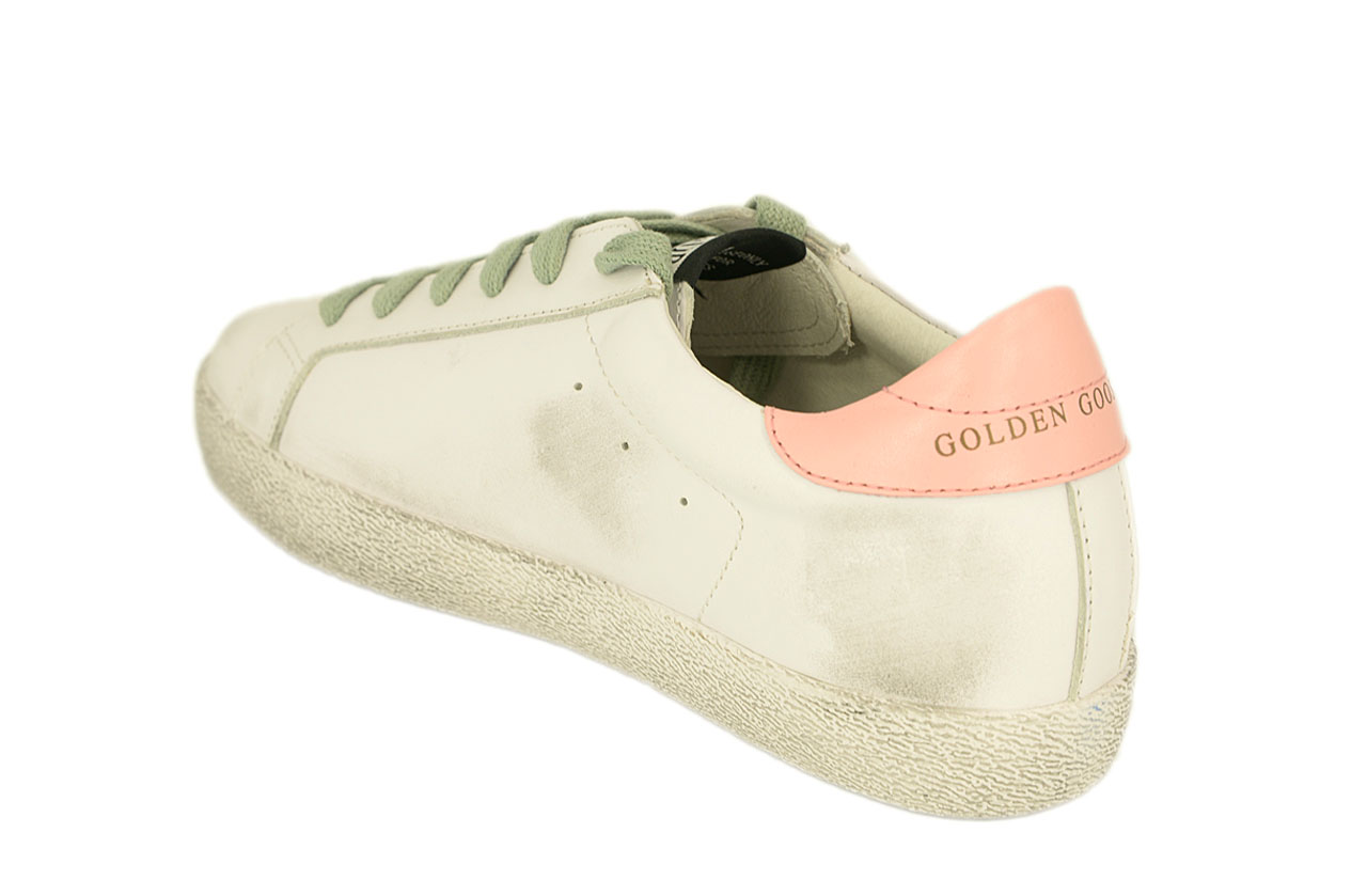 Кеды Golden Goose Deluxe Brand белые с розовым