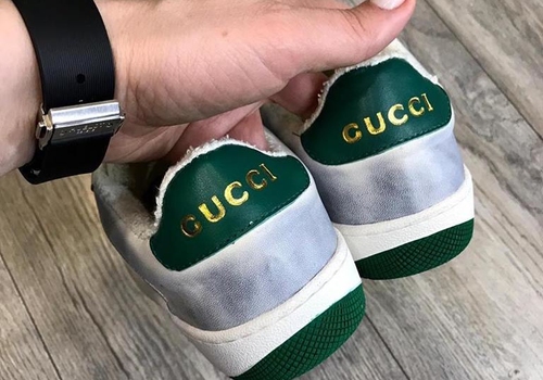 Женские кожаные кроссовки Gucci Screener