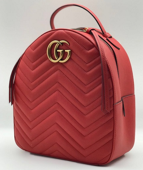 Женский кожаный рюкзак Gucci Marmont красный