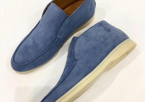 Замшевые ботинки Loro Piana голубые