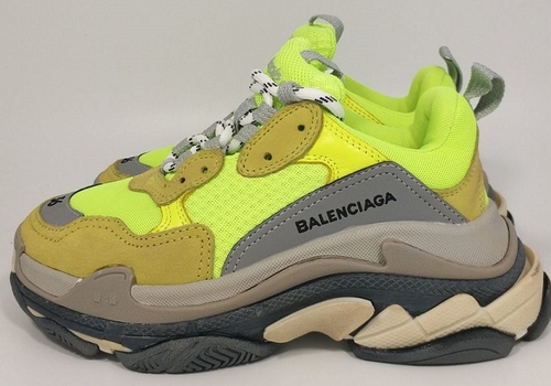 Женские кроссовки Balenciaga Triple S кожаные салатовые