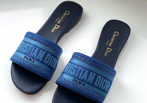 Женские шлепки Christian Dior синие