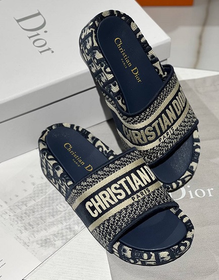Женские шлепки-мюли Christian Dior синие