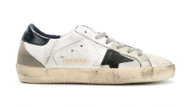 Кеды Golden Goose Superstar белые комбинированные с черной звездой